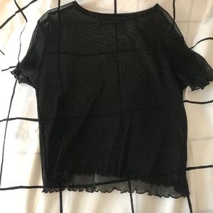 Brandy Melville sparkly sheer shirt